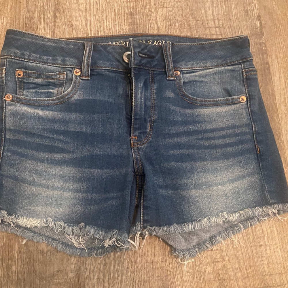 American Eagle Stretch Denim Midi Shorts